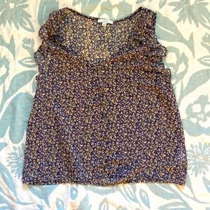 Soprano Sz Large Purple and Yellow Floral Sleeveless Blouse boho work casual